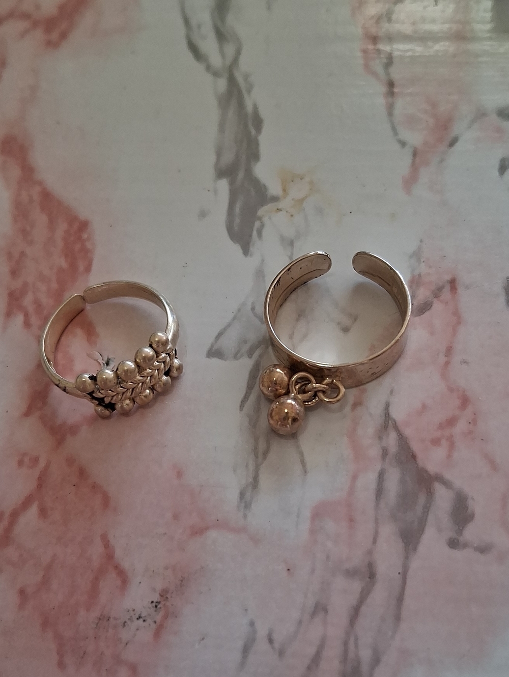 Women's Silver-925  Adjustable Bell Accent Ring - Small Cluster Design
